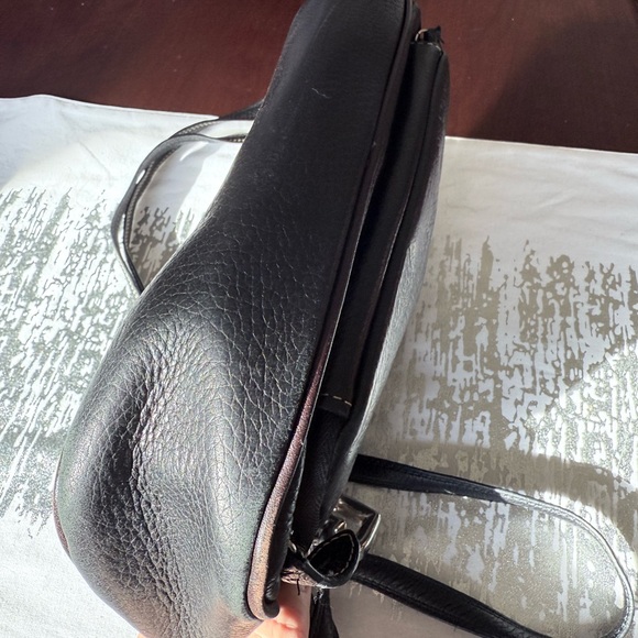 Brighton Leather Croc Embossed Crossbody Bag Black Brown - Picture 9 of 9